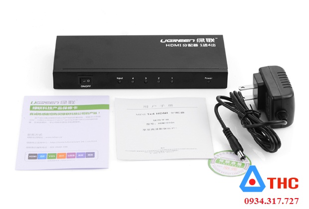 Bộ chia hdmi, Bộ chia hdmi 1 ra 4 Ugreen Hàng chính hãng