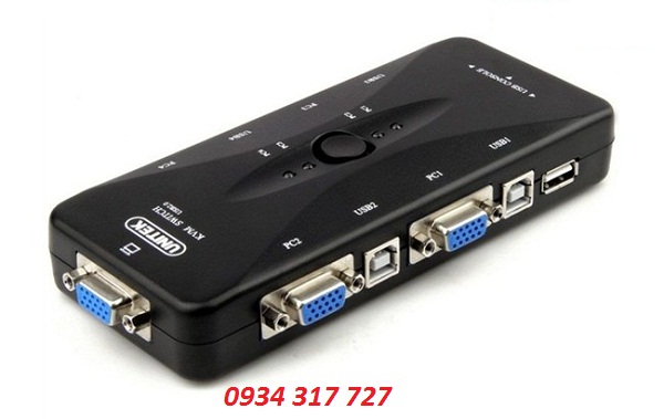 Bộ chuyển đổi KVM VGA USB 4 vào 1 ra Unitek U-8710 chính hãng