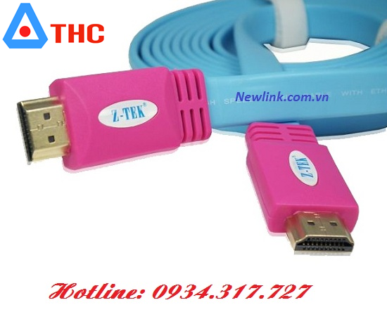 Cáp hdmi 3m z-tek Full HD 1080 mềm dẹt