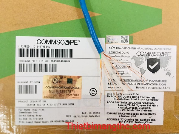 Cáp mạng Commscope Cat6 cao cấp
