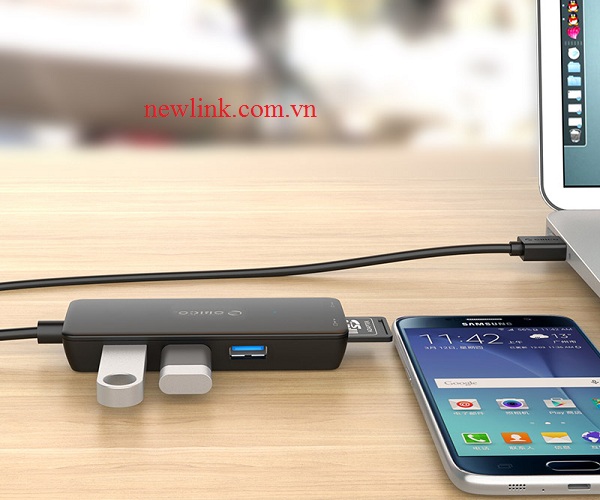 Bộ chia USB HUB 3 cổng USB 3.0 tích hợp đầu đọc thẻ chuẩn TF/SD