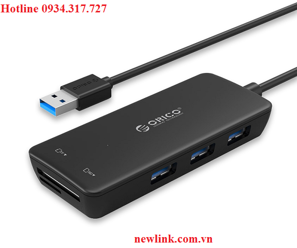 Bộ chia USB HUB 3 cổng USB 3.0 tích hợp đầu đọc thẻ chuẩn TF/SD