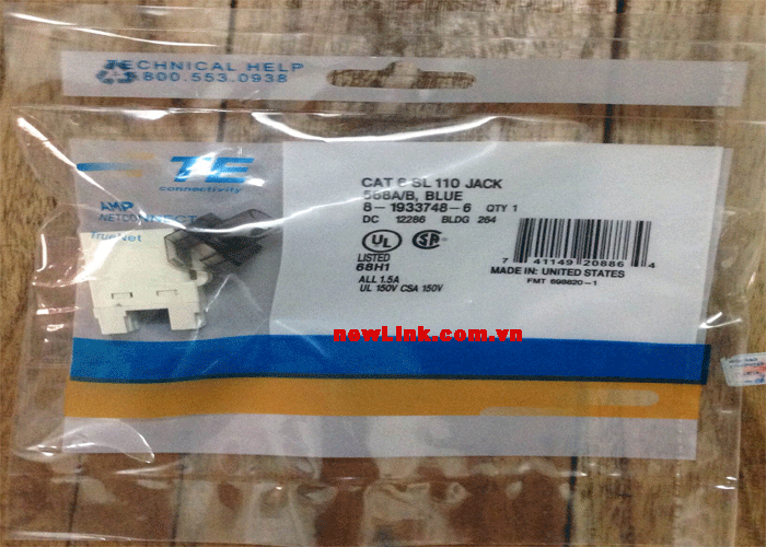 Nhân mạng AMP cat6 , Nhân wallplate AMP cat6 ,Modul Jack RJ Cat6e USA