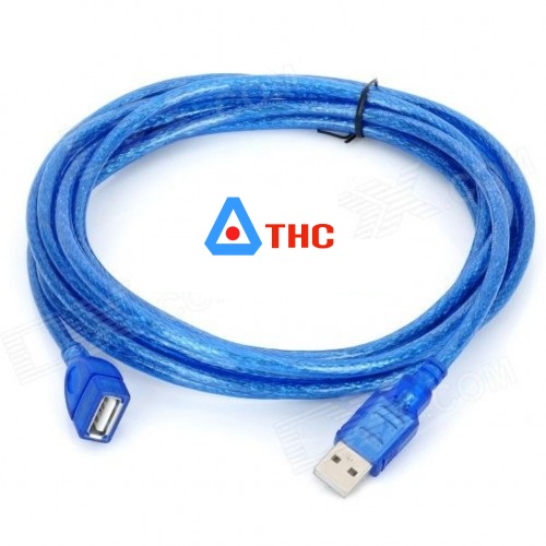Dây usb nối dài 2.0 dài 5m màu xanh chống nhiễu