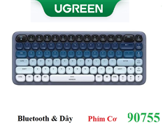 Bàn phím cơ Fun+ Kết nối Bluetooth & dây, 84 phím màu xanh dương Ugreen 90755 cao cấp (Brown switch)