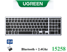 Bàn phím không dây Bluetooth + 2.4Ghz kết nối tối đa 4 thiết bị Ugreen 15258 cao cấp
