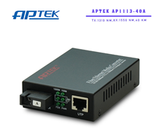 Bộ chuyển đổi quang điện 1 sợi  APTEK AP1113-40A Converter Gigabit