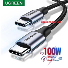 Cáp sạc nhanh, dữ liệu USB Type-C dài 1,5M bọc dù hỗ trợ PD 100W Ugreen US316 70428