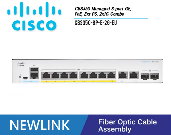 CBS350-8P-E-2G-EU Thiết bị chuyển mạch CISCO CBS350 Managed 8 cổng GE POE+, 67W , Ext PS, 2x1G SFP/COPPER Combo