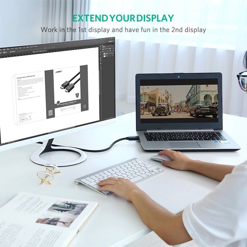 Hình ảnh: Cáp Display Port sang HDMI Ugreen chính hãng
