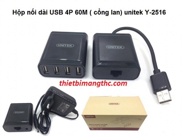 Bộ nối dài USB to lan 60M Unitek 