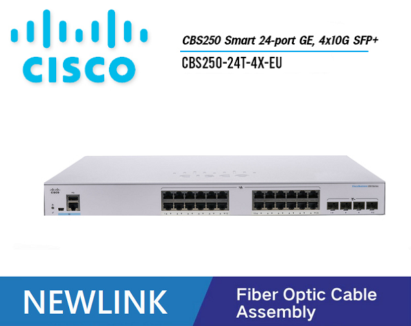 CBS250-24T-4X-EU Thiết bị chuyển mạch CISCO CBS250 Smart 24 cổng GE, 4x10G SFP+