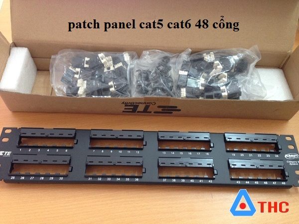 Thanh đấu nối patch Panel ,Patch Panel 48 cổng AMP UP cat5e Hàng chính hãng