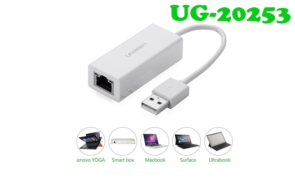 Xem thêm hình ảnh Cáp USB 2.0 to Lan màu trắng Ugreen 20253 cao cấp