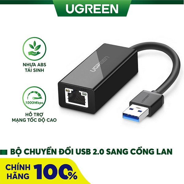 Cáp USB 3.0 sang Lan vỏ nhôm Ugreen 20256 cao cấp