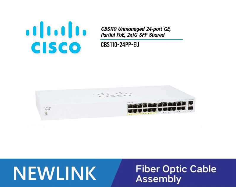 CBS110-24PP-EU Thiết bị chuyển mạch CISCO CBS110 24 cổng GE, 12 cổng POE, nguồn điện 100W, 2 cổng SFP 1G chia sẻ.