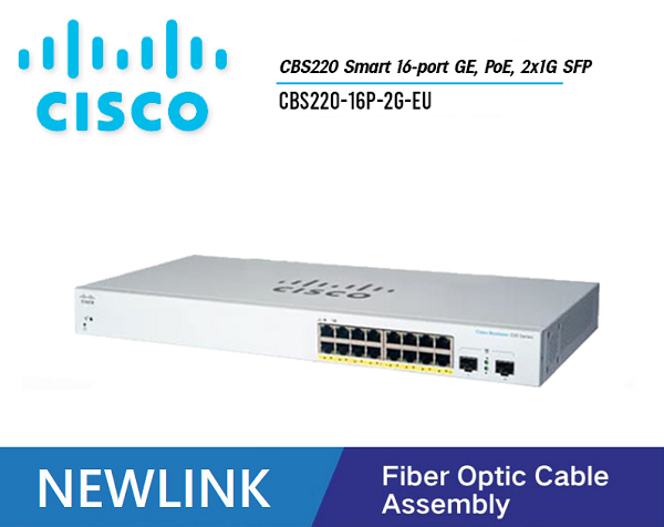 CBS220-16P-2G-EU Cisco CBS220 Smart 16 cổng GE, PoE,  130W, 2x1G SFP chính hãng