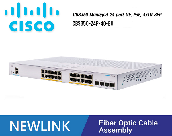 CBS350-24P-4G-EU Thiết bị chuyển mạch CISCO CBS350 Managed 24 cổngGE POE+, 195W , 4x1G SFP cao cấp