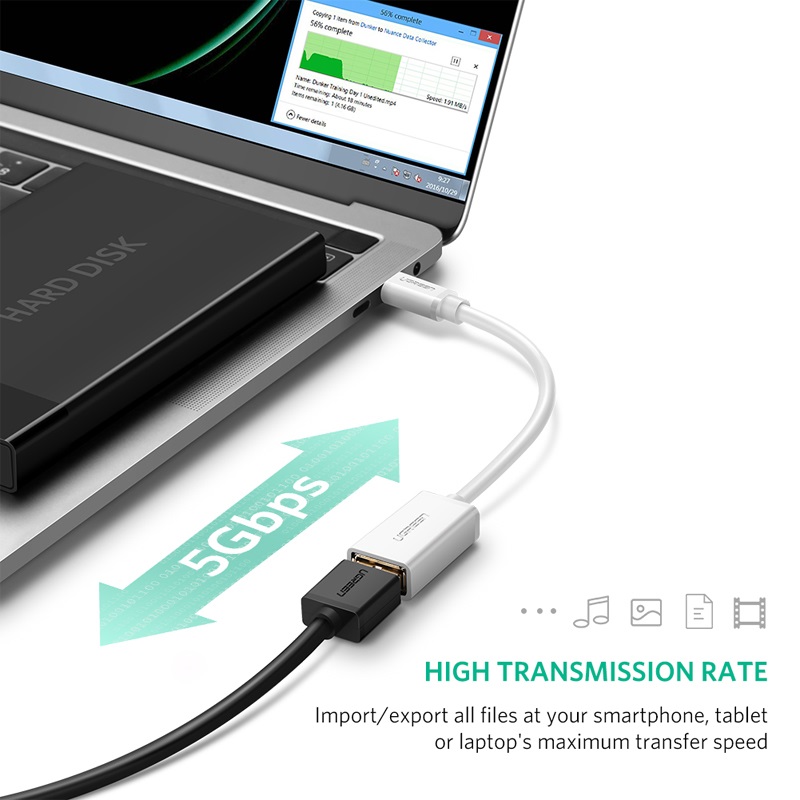 Cáp OTG USB Type C sang USB 3.0 chính hãng