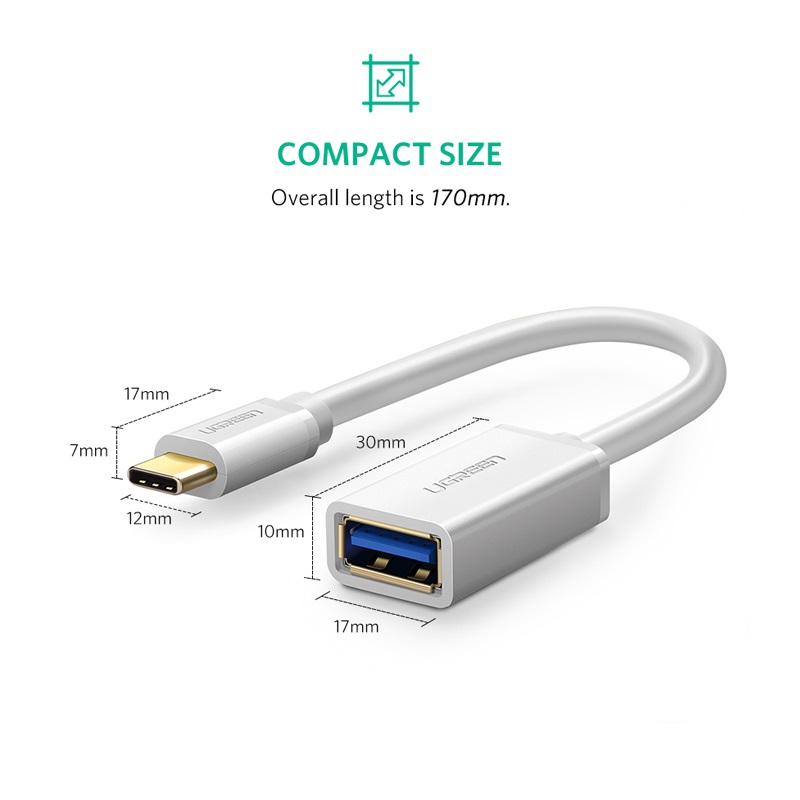 Cáp OTG USB Type C sang USB 3.0 chính hãng