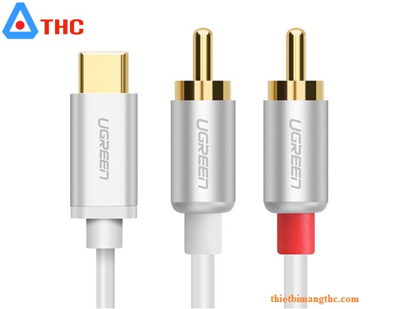 Cáp USB Type C to AV 2 Hoa sen (2RCA) dài 2m