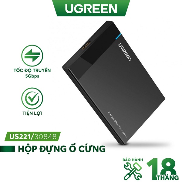 Hộp đựng ổ cứng 2,5 inch USB 3.0 chính hãng Ugreen 30848 cao cấp