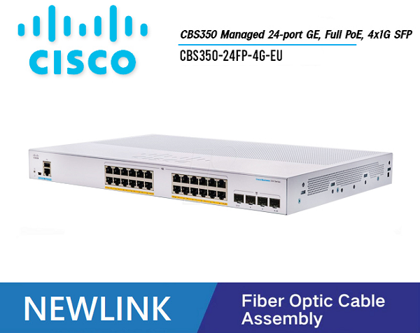 CBS350-24FP-4G-EU Thiết bị chuyển mạch CISCO CBS350 Managed 24 cổng GE POE+, 370W, 4x1G SFP