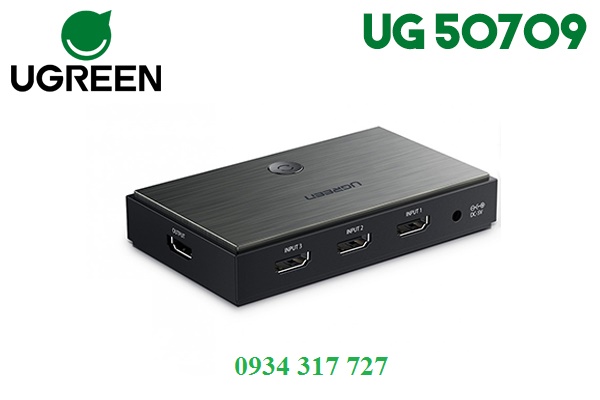 Hình ảnh : Bộ gộp HDMI 2.0 3 vào 1 Ugreen 50709 chính hãng hỗ trợ 4K2K@60Hz cao cấp