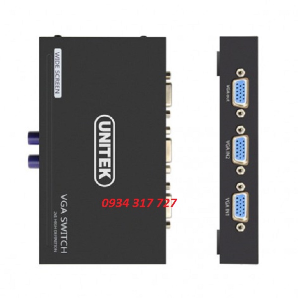 Bộ Chia Gộp VGA 2 PC vào 1 Màn Hình UNITEK (U-8704) Cao cấp