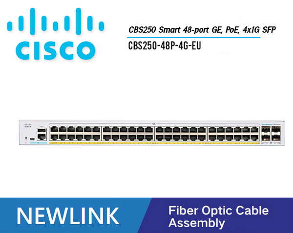 CBS250-48P-4G-EU Thiết bị chuyển mạch CISCO CBS250 Smart 48 cổng GE POE+, 370W , 4x1G SFP