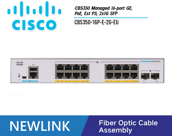 CBS350-16P-E-2G-EU Thiết bị chuyển mạch CISCO CBS350 Managed 16 cổng GE POE+, 120W, Ext PS, 2x1G SFP cao cấp