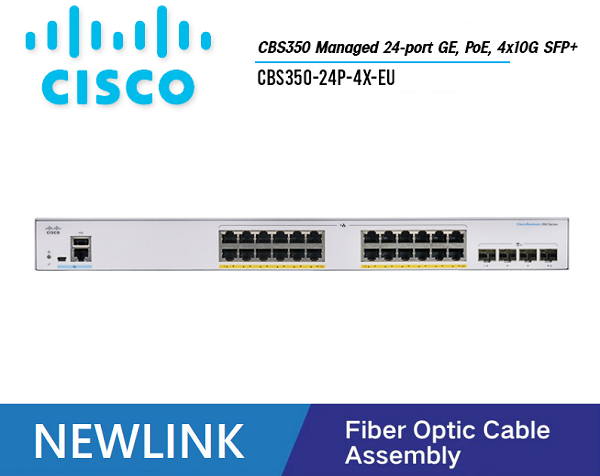 CBS350-24P-4X-EU Thiết bị chuyển mạch CISCO CBS350 Managed 24 cổng GE POE+, 195W , 4x10G SFP+ cao cấp