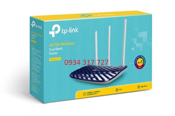 Bộ Phát Wifi Router Băng Tần Kép TP-Link AC750 - Archer C20