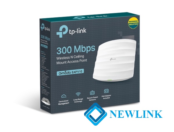 Bộ phát sóng WiFi tplink EAP110-Access Point gắn trần Wi-Fi chuẩn N tốc độ 300Mbps