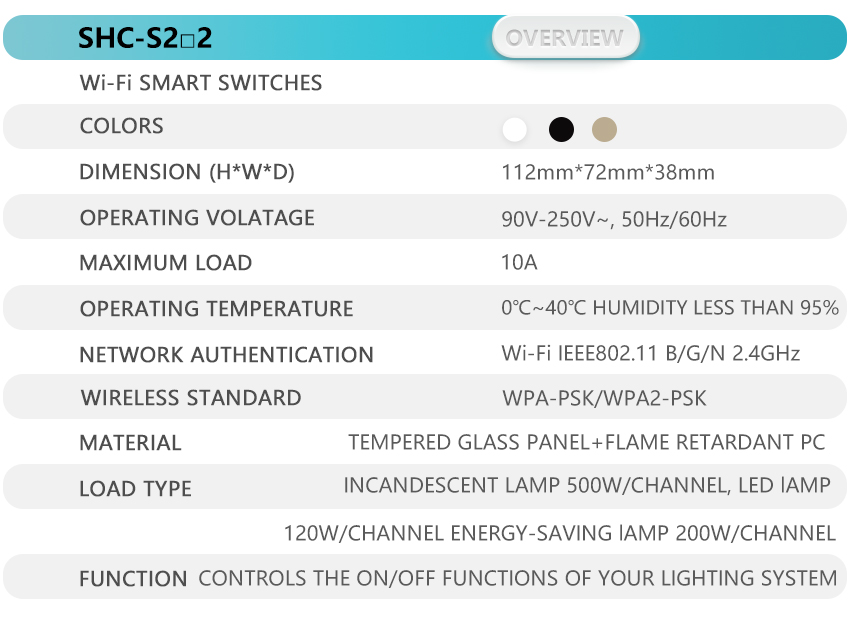  Công tắc thông minh sinoamigo 2 ổ công tắc SHC-2S-2