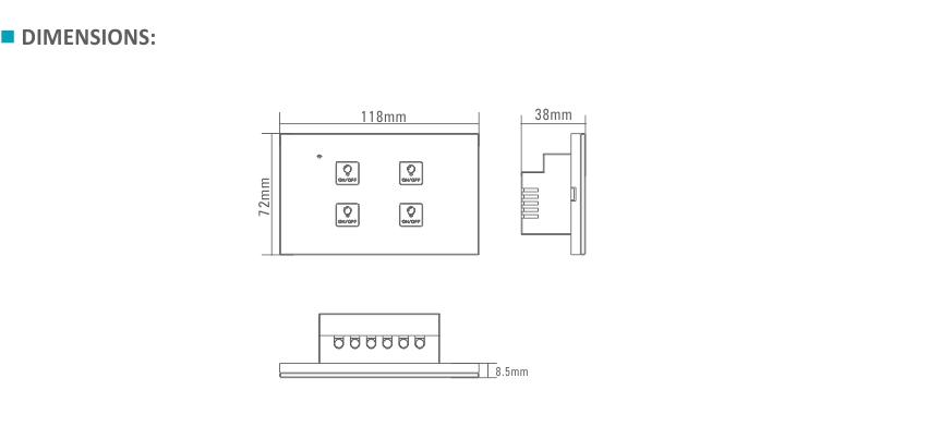  Công tắc thông minh sinoamigo 2 ổ công tắc SHC-2S-2