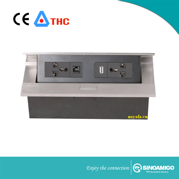 Ổ cắm điện âm bàn STS- 208. Hộp ổ cắm âm bàn STS -208 chính hãng, Ổ cắm âm bàn STS- 208 chính hãng. 