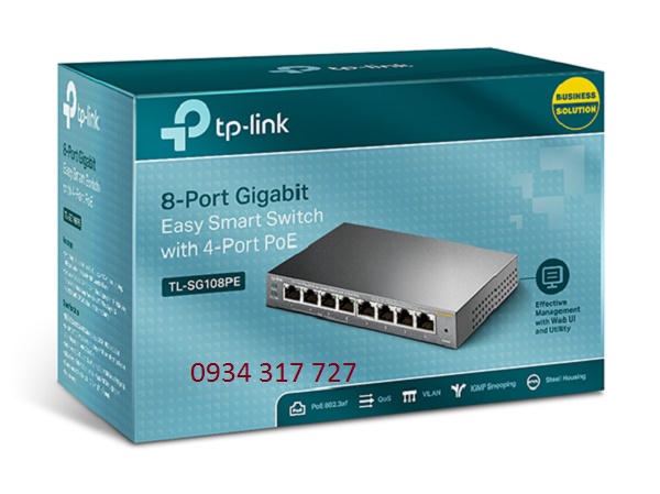 Switch Easy Smart 8 cổng Gigabit với 4 cổng PoE TL-SG108PE