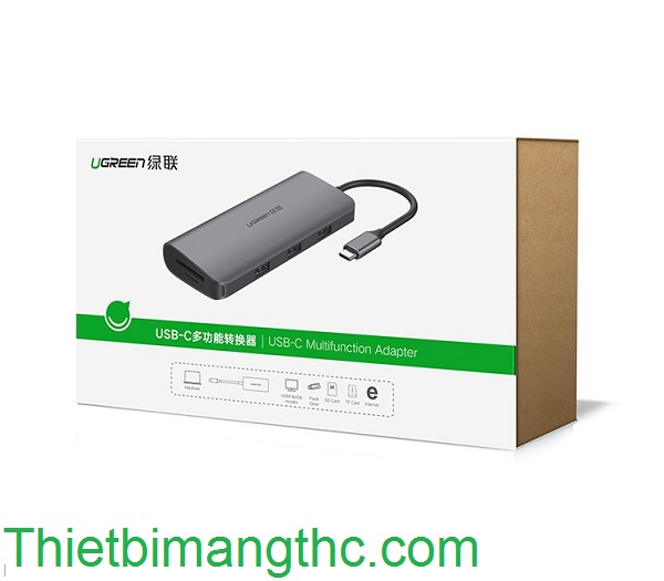 Cáp USB Type C To HDMI, VGA, USB, Lan, SD, TF, USB Type C Ugreen 40873