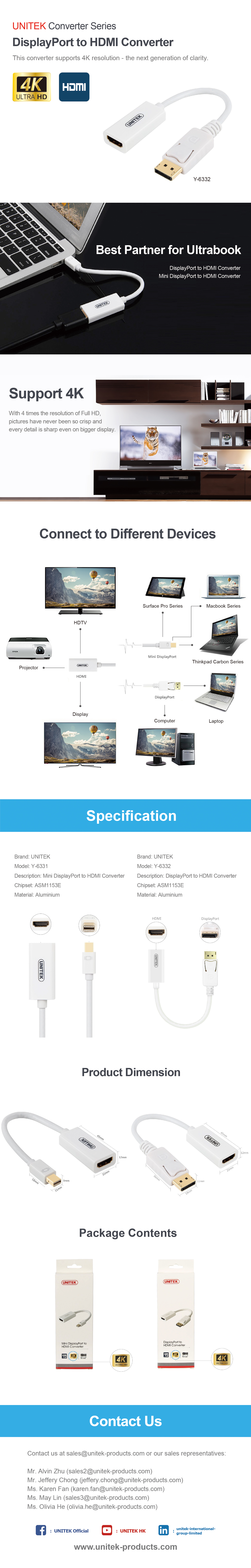 Bộ chuyển đổi Mini DisplayPort sang HDMI (Hỗ trợ 4K) Y-6331