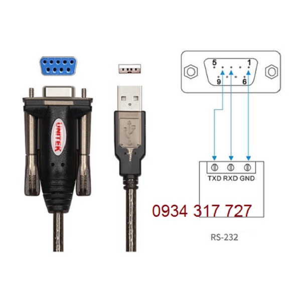 Cáp chuyển đổi USB sang RS 232 Unitek cổng âm Y-105D