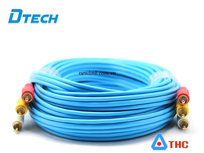 Dây AV 10m Dech 6 đầu hoa sen Dtech