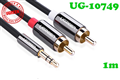 10749 Cáp loa 3.5mm ra RCA (Hoa sen) 1M Ugreen cao cấp vỏ nhôm