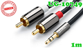 10749 Cáp loa 3.5mm ra RCA (Hoa sen) 1M Ugreen cao cấp vỏ nhôm