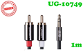 10749 Cáp loa 3.5mm ra RCA (Hoa sen) 1M Ugreen cao cấp vỏ nhôm