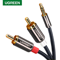 10749 Cáp loa 3.5mm ra RCA (Hoa sen) 1M Ugreen cao cấp vỏ nhôm