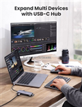 70490, Bộ chuyển đổi USB-C sang 3 USB 3.0+HDMI+RJ45+SD&TF Ugreen ( 9 in 1)