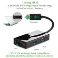 Bộ, Cáp chuyển đổi Displayport to HDMI + VGA + DVI Ugreen 20420 cao cấp