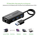 Bộ chia 3 cổng USB 3.0 tich hợp cổng mạng Gigabit 1000Mbps Ugreen 20265 cao cấp