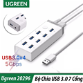 Bộ chia 7 cổng USB 3.0 UGREEN 20296 nguồn 12V/2A kèm sạc Mac, máy tính bảng, điệ